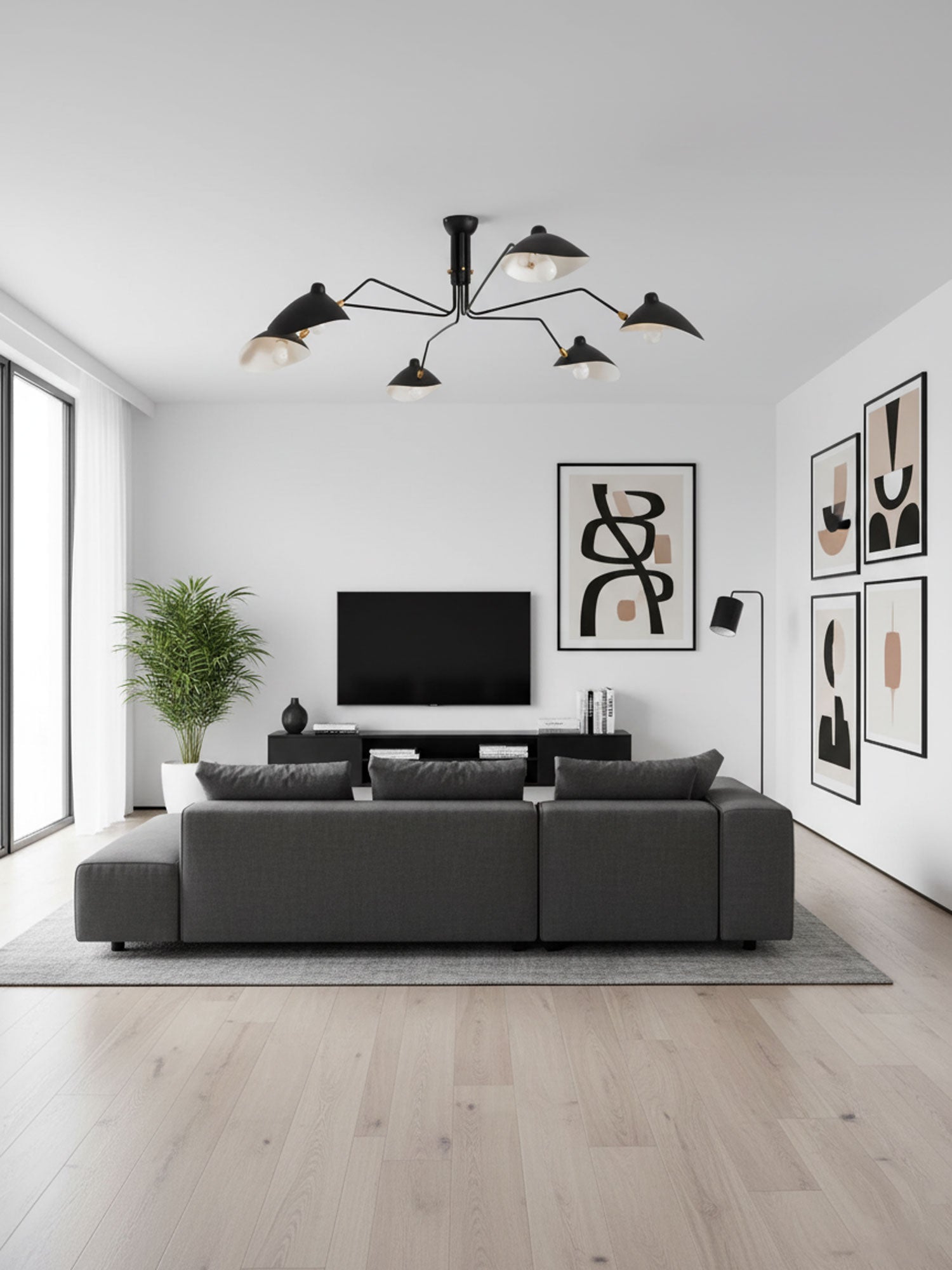 Multi-Arm Spider Ceiling Light A