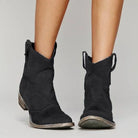 Camellia | Women Western Cowboy Ankle Boots With Cushioned Insole For Everyday Wear And Weekend Outings
