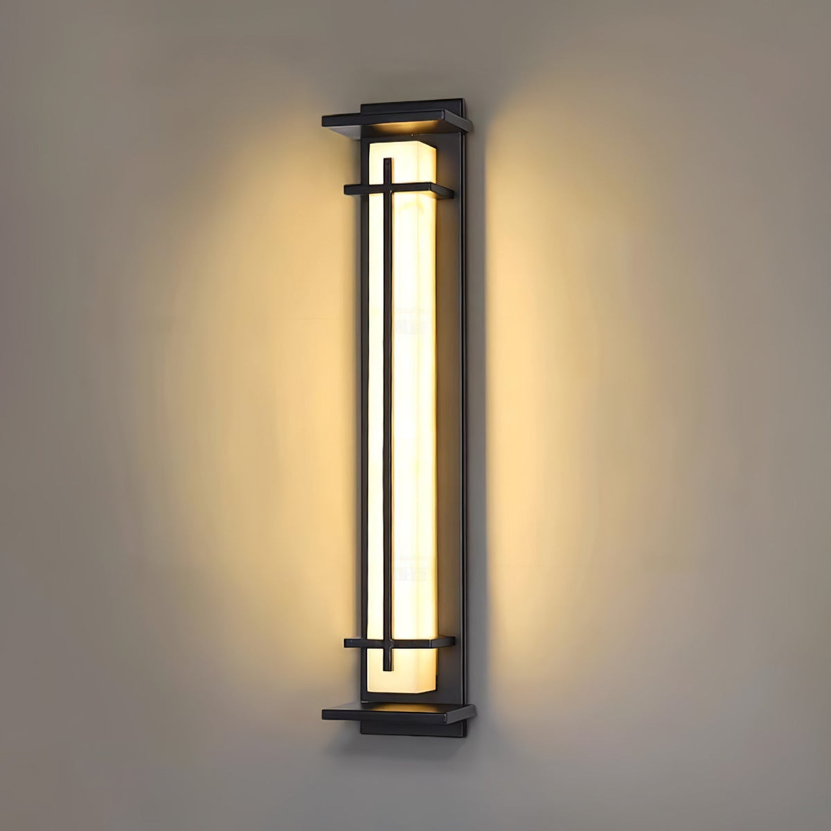 Square Outdoor Alabaster Wall Light
