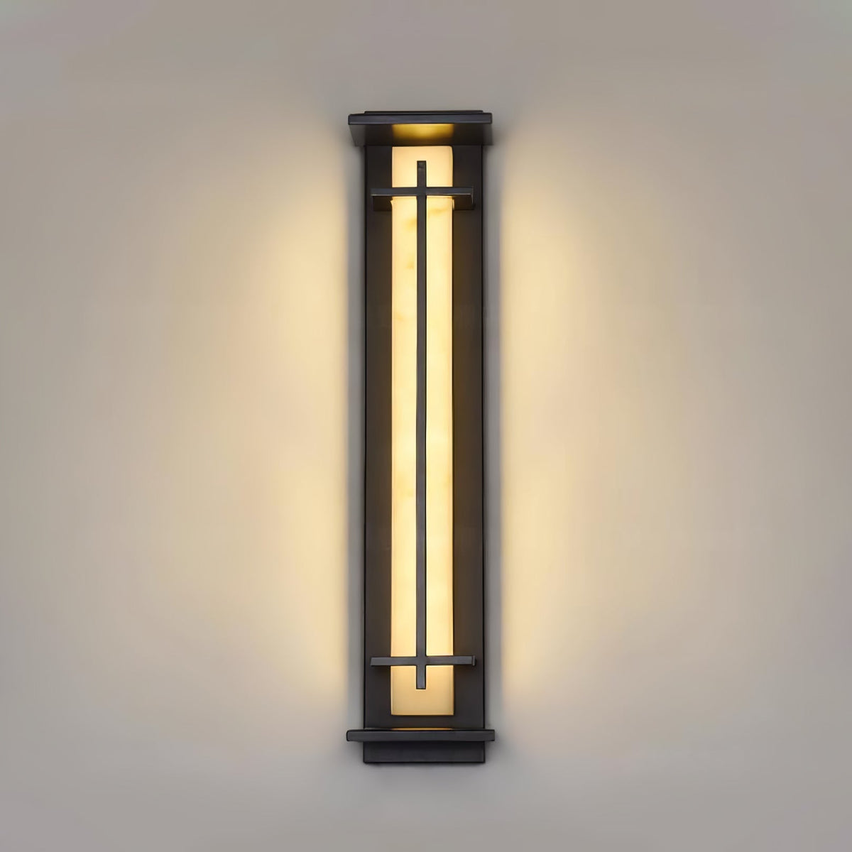 Square Outdoor Alabaster Wall Light