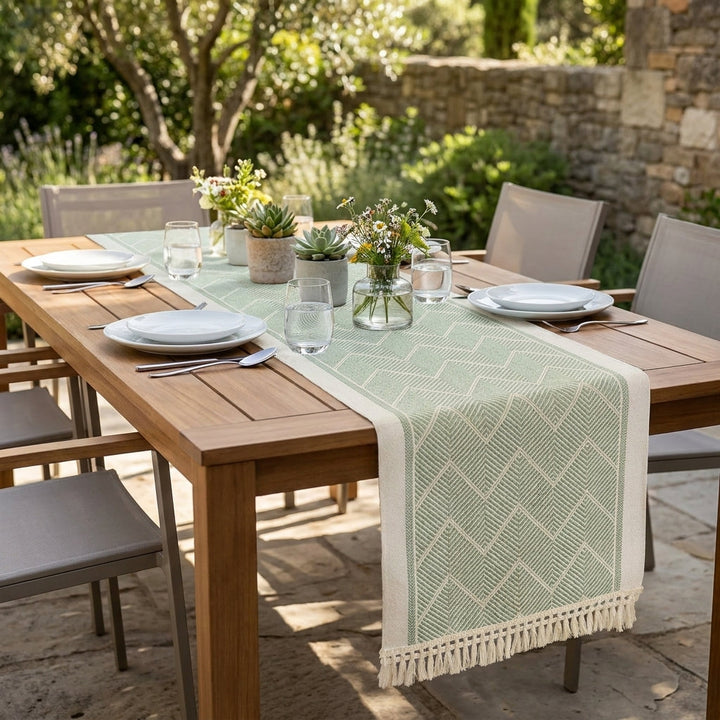Elegant Table Runner with Woven Texture