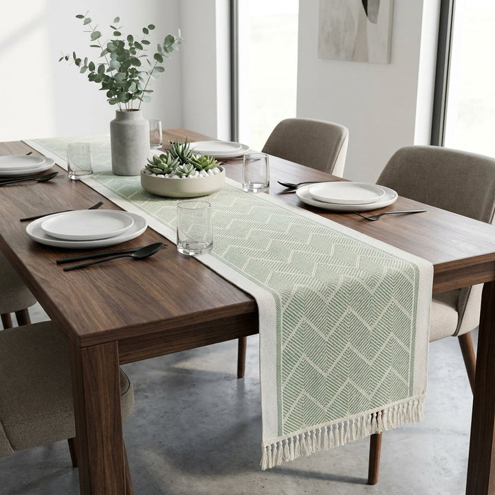 Elegant Table Runner with Woven Texture