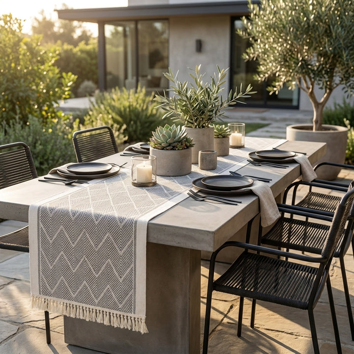 Elegant Table Runner with Woven Texture
