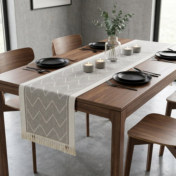 Elegant Table Runner with Woven Texture