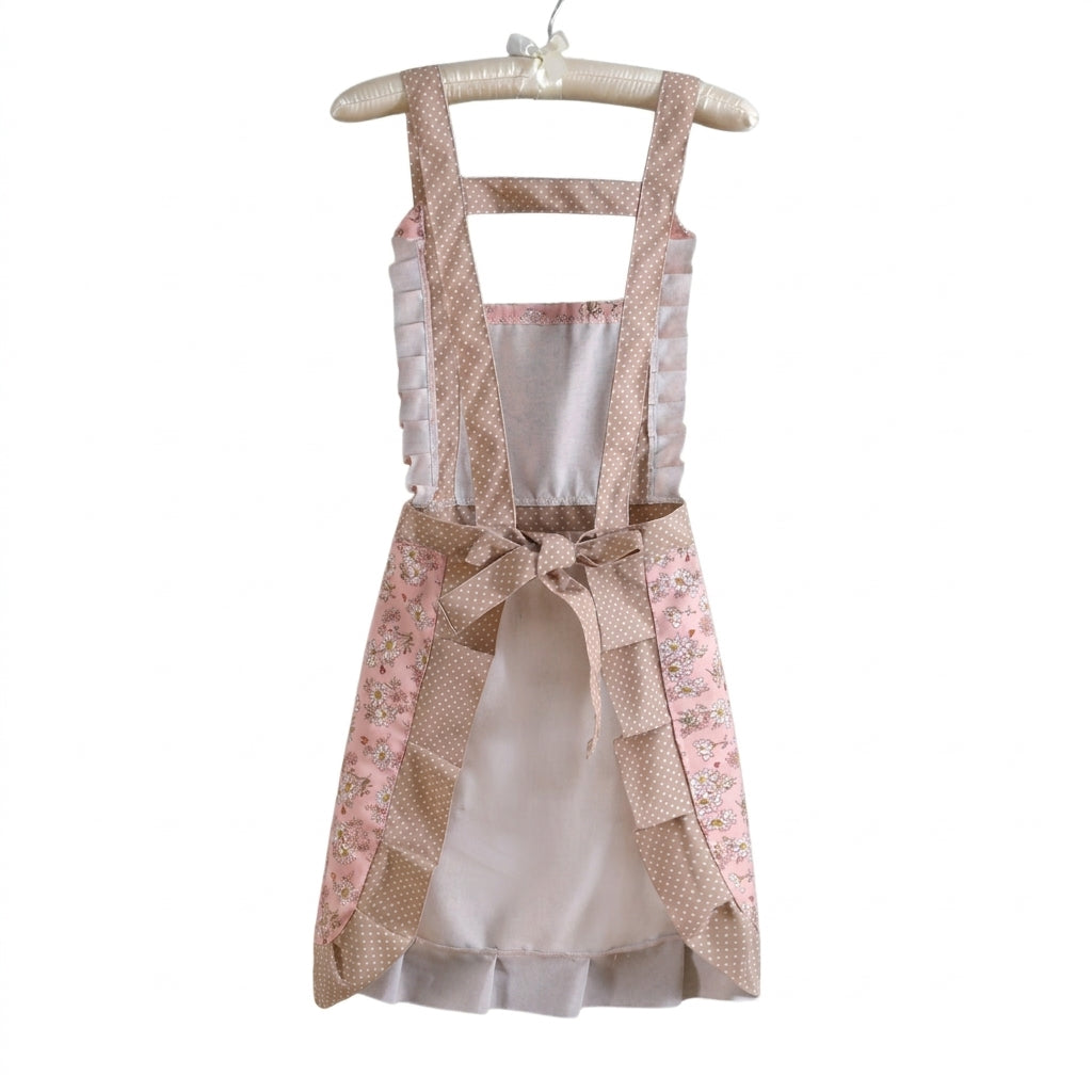 Kitchen Apron With Floral Pattern and Water-Repellent Surface