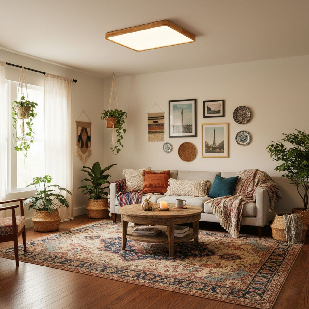 Wooden Geometric Ceiling Light