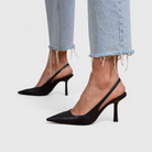 Bella | Women Pointed Toe Slingback Stiletto Heels With Leopard Print For Office Wear And Evening Occasions