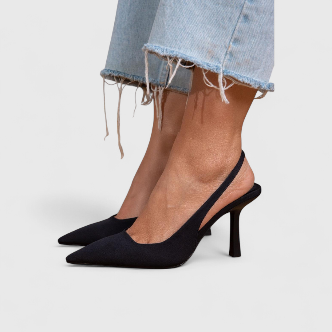 Bella | Women Pointed Toe Slingback Stiletto Heels With Leopard Print For Office Wear And Evening Occasions