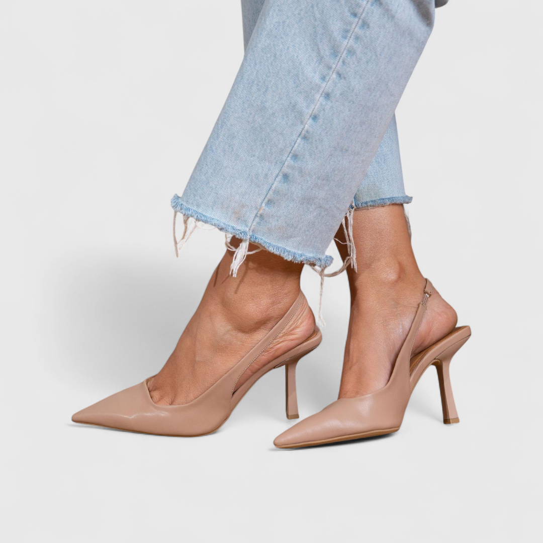 Bella | Women Pointed Toe Slingback Stiletto Heels With Leopard Print For Office Wear And Evening Occasions