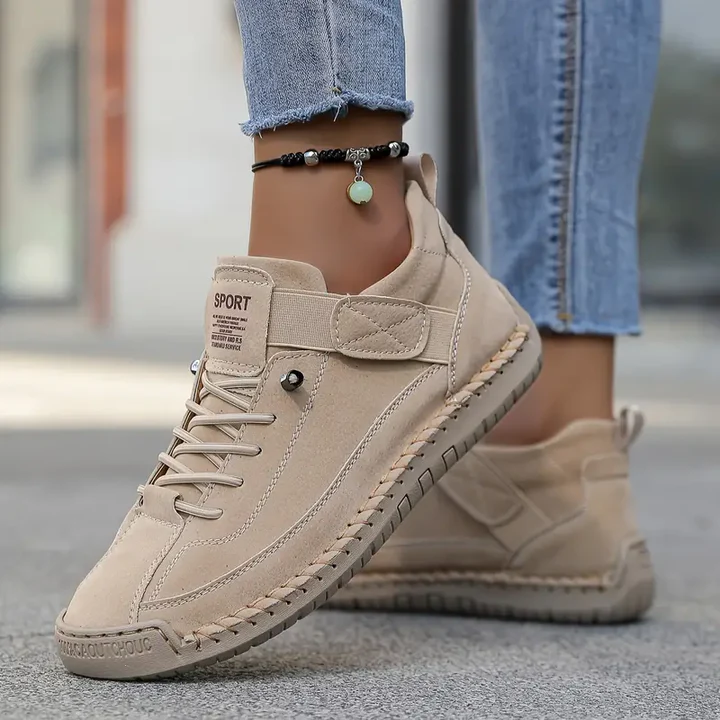 Saela | Women Slip On Sneakers With Wide Toe Box Elastic Side Panels And Supportive Sole For Summer Days