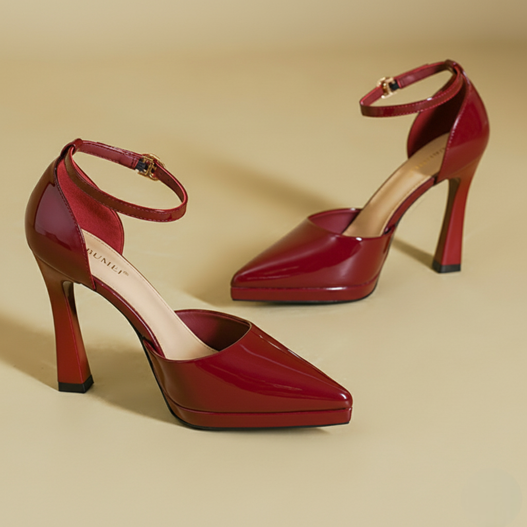 Evette Leather Heels