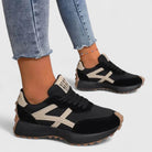 Amy | Women Contrast Sneakers With Cushioned Insole And Slip Resistant Outsole For City Walks Or Everyday Wear