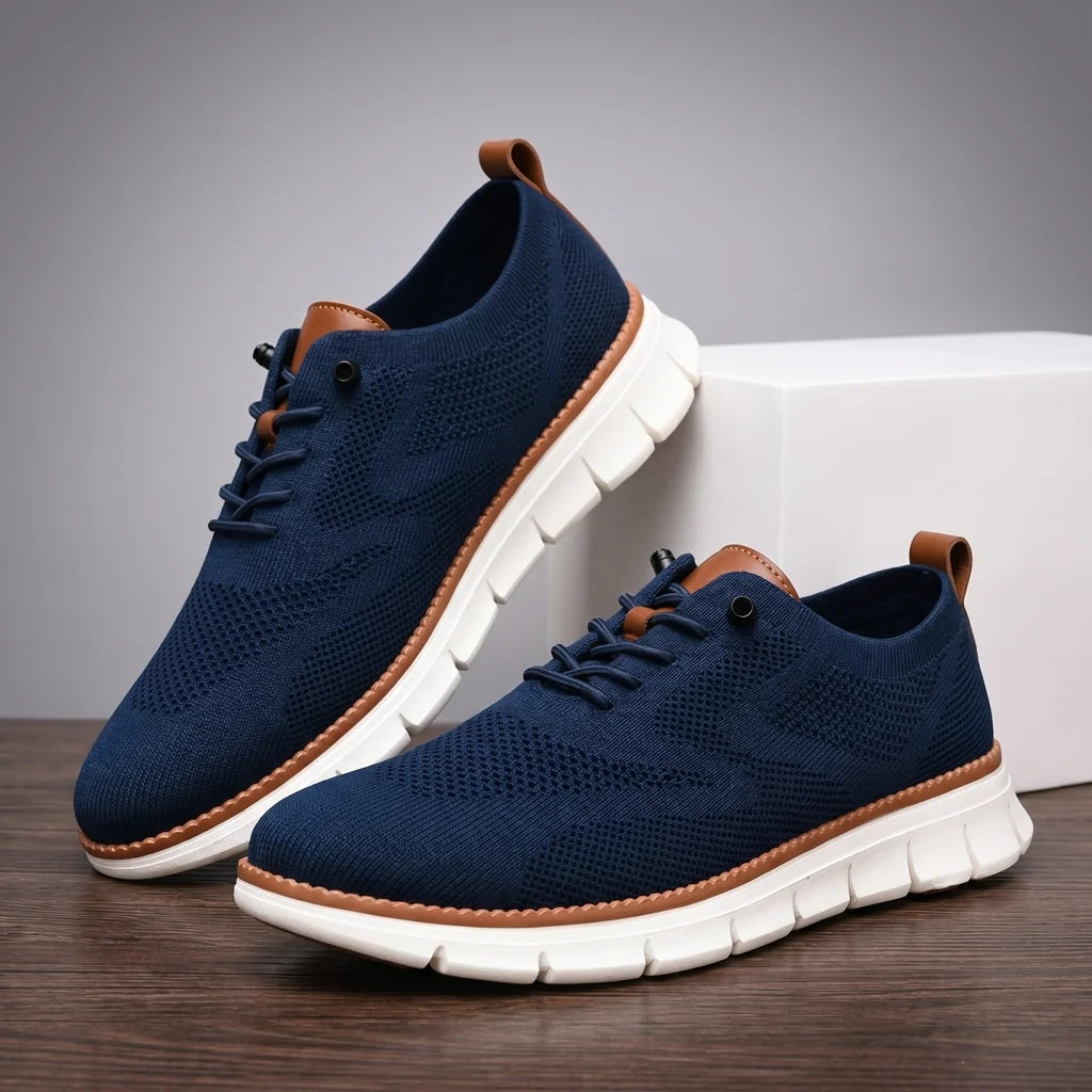 Charles Knit Sneakers - Color:Dark Blue;Size:38
