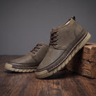 Davidson Miles Leather Sneakers - Color:Dark Brown;Size:38