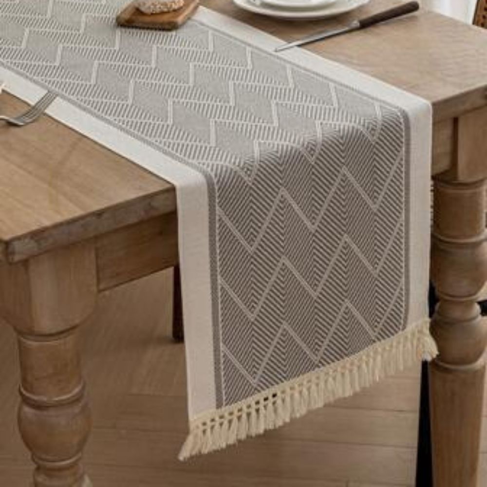 Elegant Table Runner with Woven Texture