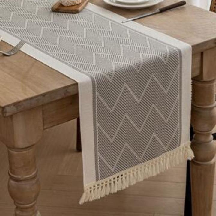 Elegant Table Runner with Woven Texture