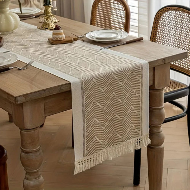 Elegant Table Runner with Woven Texture