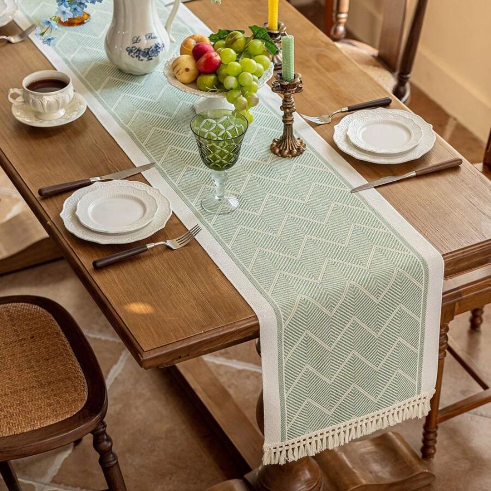 Elegant Table Runner with Woven Texture