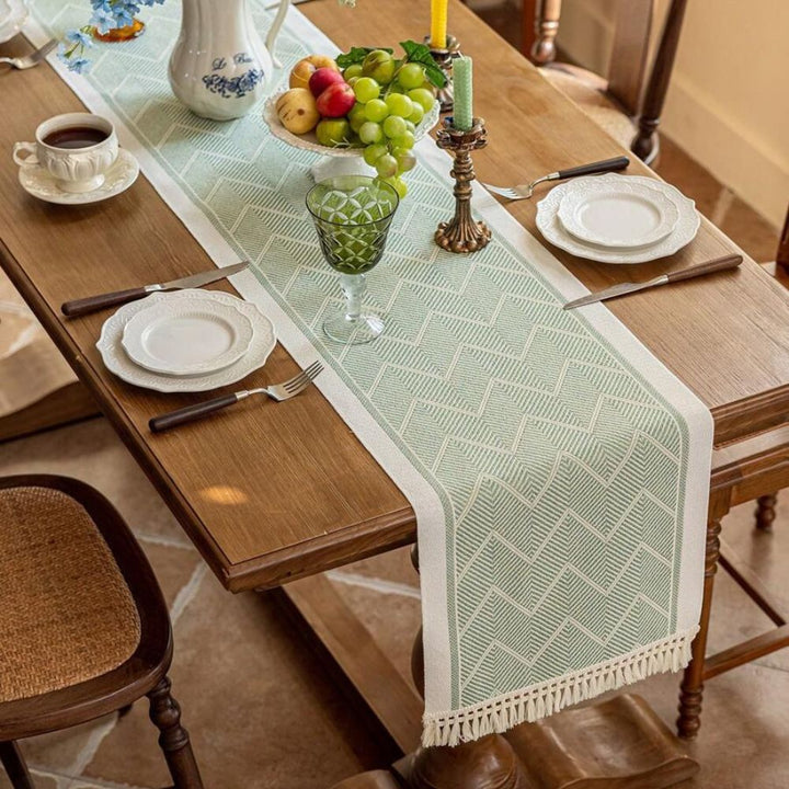 Elegant Table Runner with Woven Texture