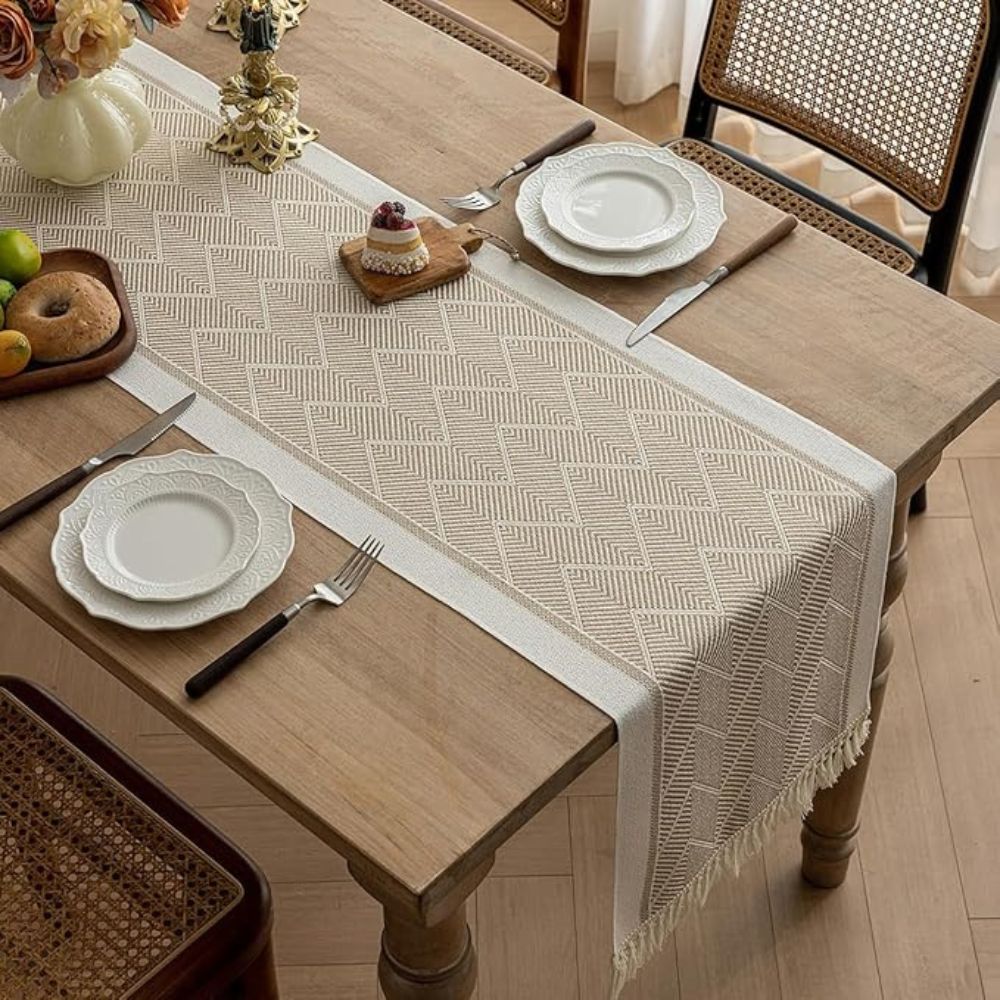 Elegant Table Runner with Woven Texture
