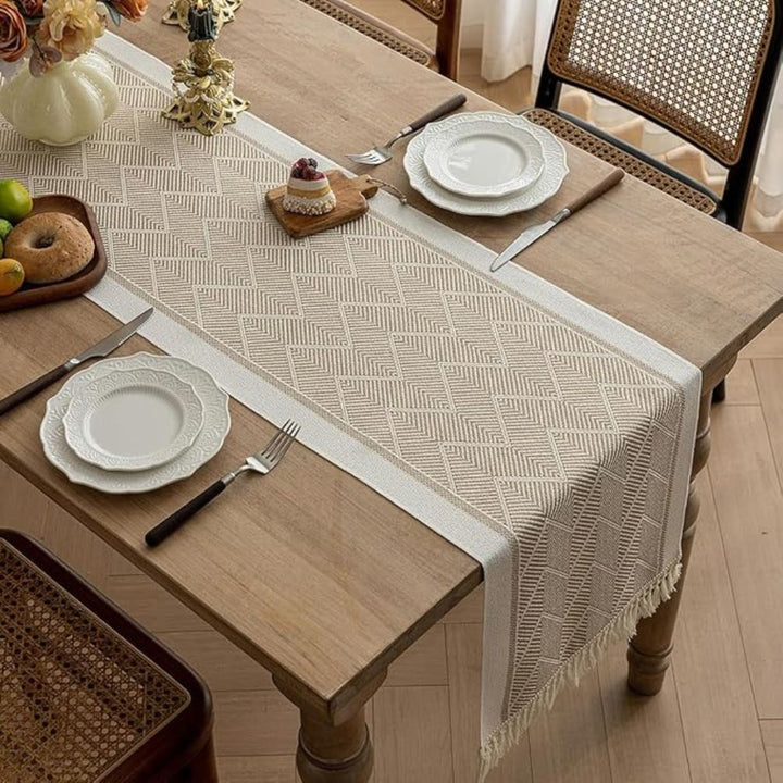 Elegant Table Runner with Woven Texture