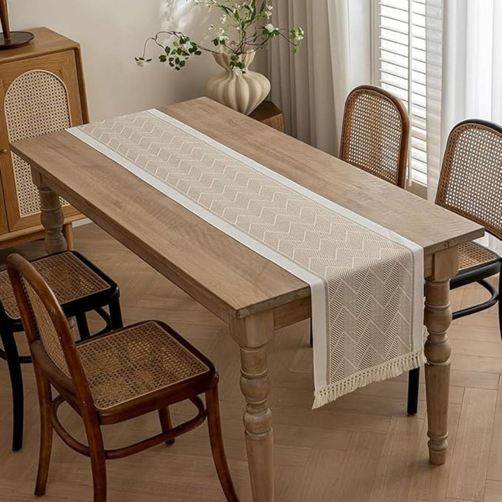 Elegant Table Runner with Woven Texture