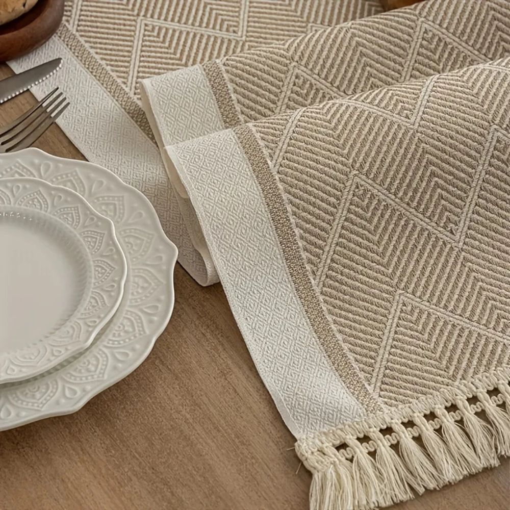 Elegant Table Runner with Woven Texture