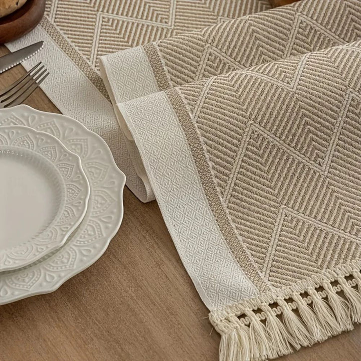Elegant Table Runner with Woven Texture
