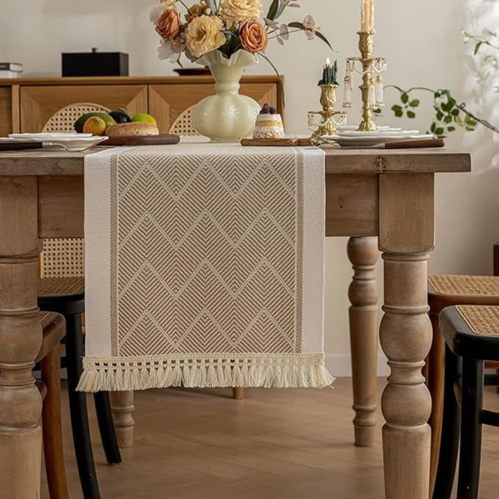 Elegant Table Runner with Woven Texture