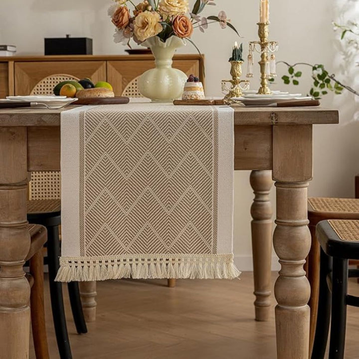Elegant Table Runner with Woven Texture
