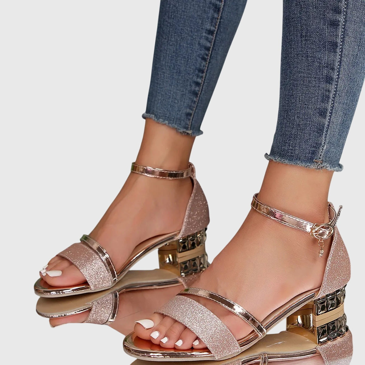 Alison | Women Heeled Sandals With Adjustable Closure And Shaped Insole For Summer Occasions Or Everyday Wear