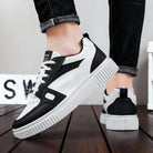 Marston | Men Leather Finish Sneakers With Perforated Toe Cushioned Insole And Padded Collar For Everyday Wear