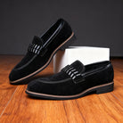 Moreno | Men Italian Loafers With Padded Collar Stitched Strap Detail Layered Heel Block And Grip Sole For Tailoring