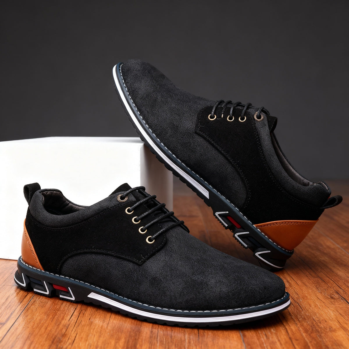 Victor | Men Derby Sneakers With Textured Upper Cushioned Footbed And Padded Ankle Support For Office Or Weekend