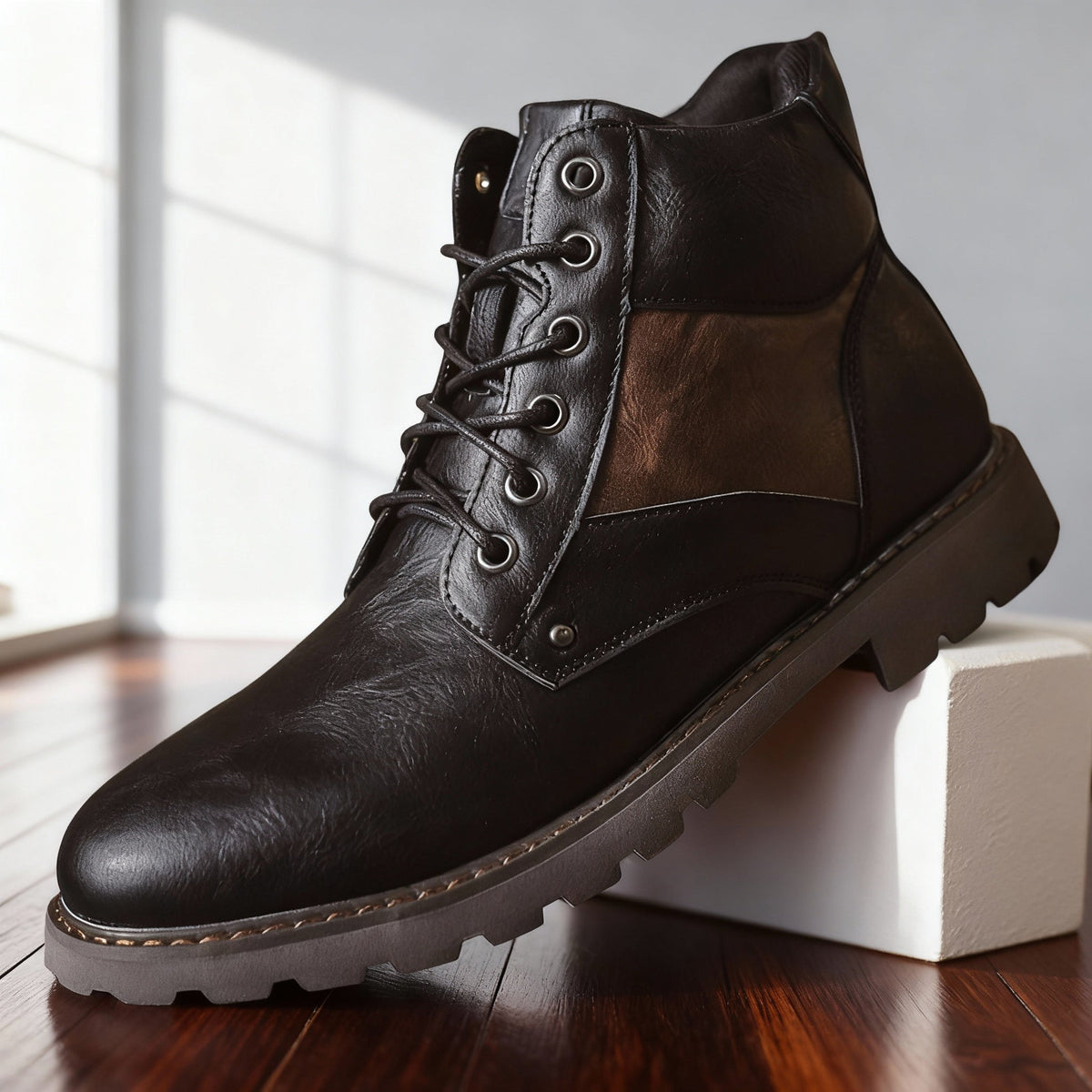 Ashcroft | Men Leather Work Boots With Reinforced Panels
