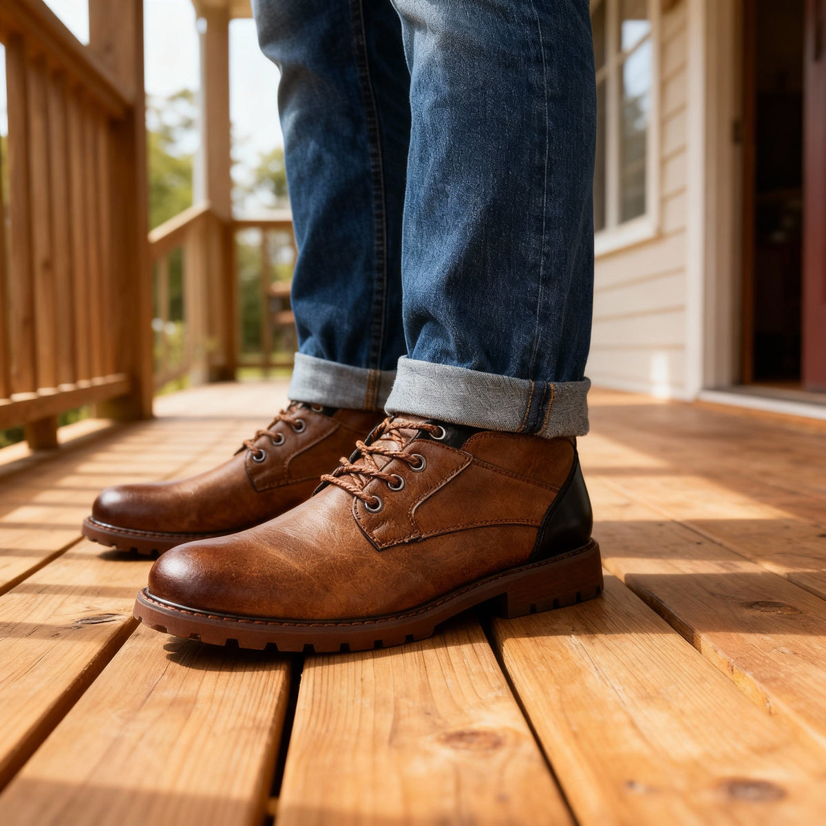Bronco | Men Low Cut Chukka Boots With Reinforced Panels Sturdy Heel Frame And Cushioned Sole For Work Or Weather