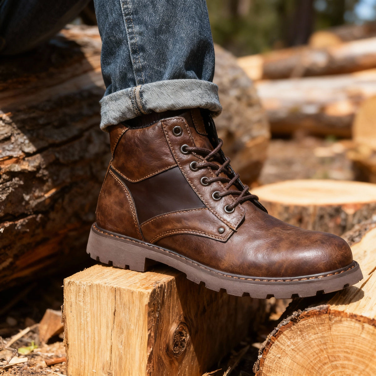 Ashcroft | Men Leather Work Boots With Reinforced Panels