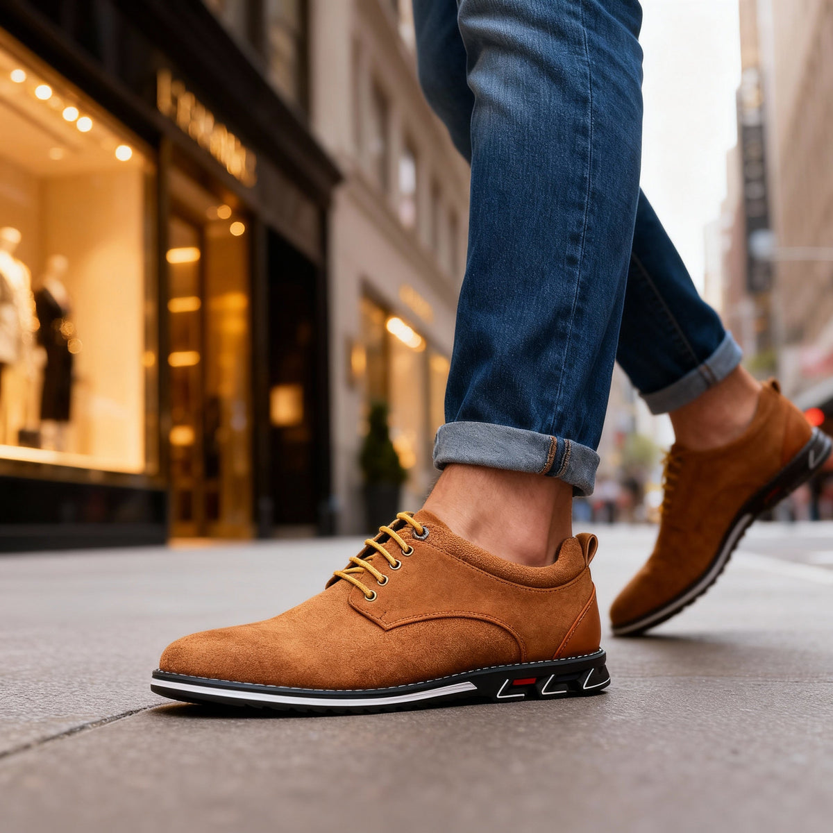 Victor | Men Derby Sneakers With Textured Upper Cushioned Footbed And Padded Ankle Support For Office Or Weekend