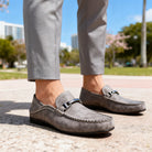 Maurizio | Men Italian Leather Loafers With Refined Front Detail Cushioned Footbed And Grip Sole For Tailored Wear