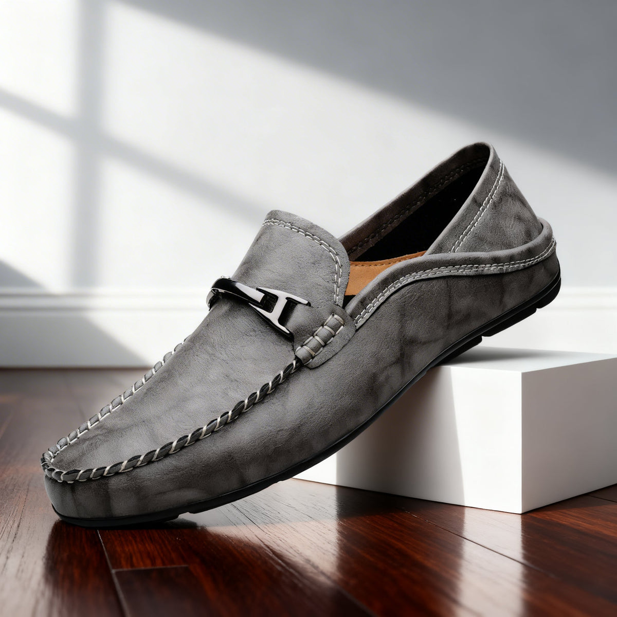 Maurizio | Men Italian Leather Loafers With Refined Front Detail Cushioned Footbed And Grip Sole For Tailored Wear