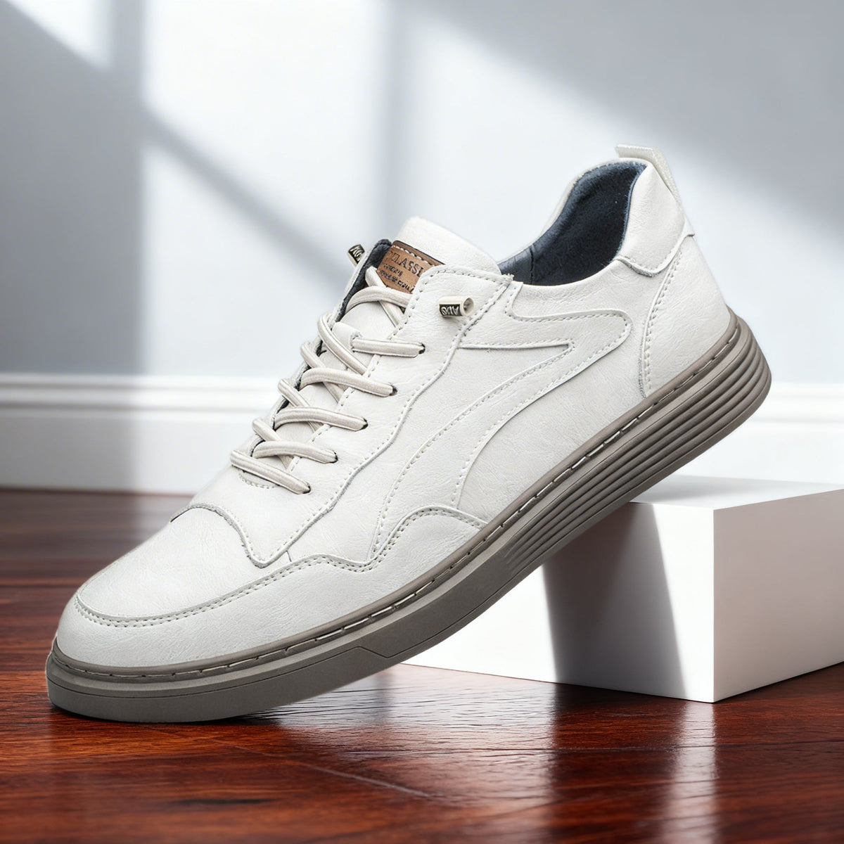 Clint | Men Leather Sneakers With Lined Interior Padded Heel Cushioned Insole And Sturdy Outsole For Daily Wear