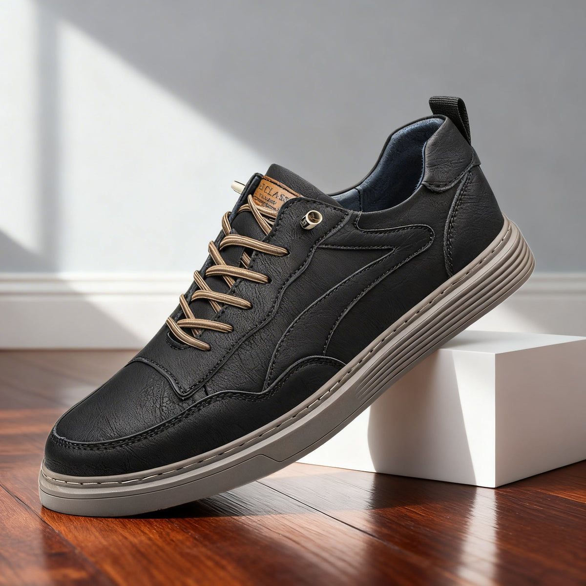 Clint | Men Leather Sneakers With Lined Interior Padded Heel Cushioned Insole And Sturdy Outsole For Daily Wear
