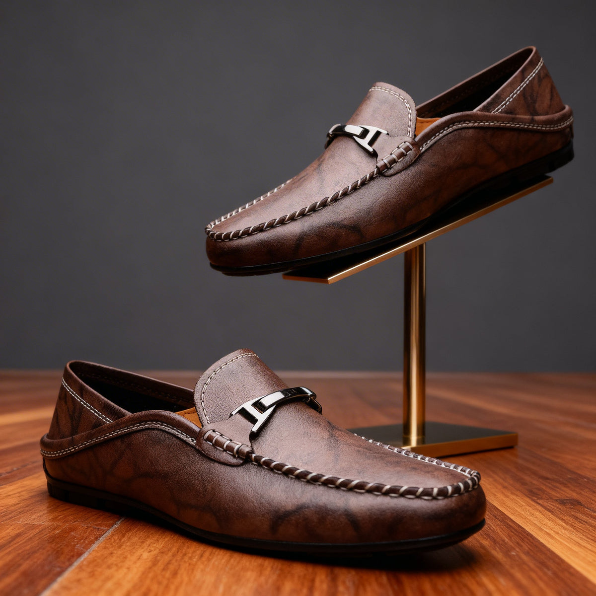 Maurizio | Men Italian Leather Loafers With Refined Front Detail Cushioned Footbed And Grip Sole For Tailored Wear