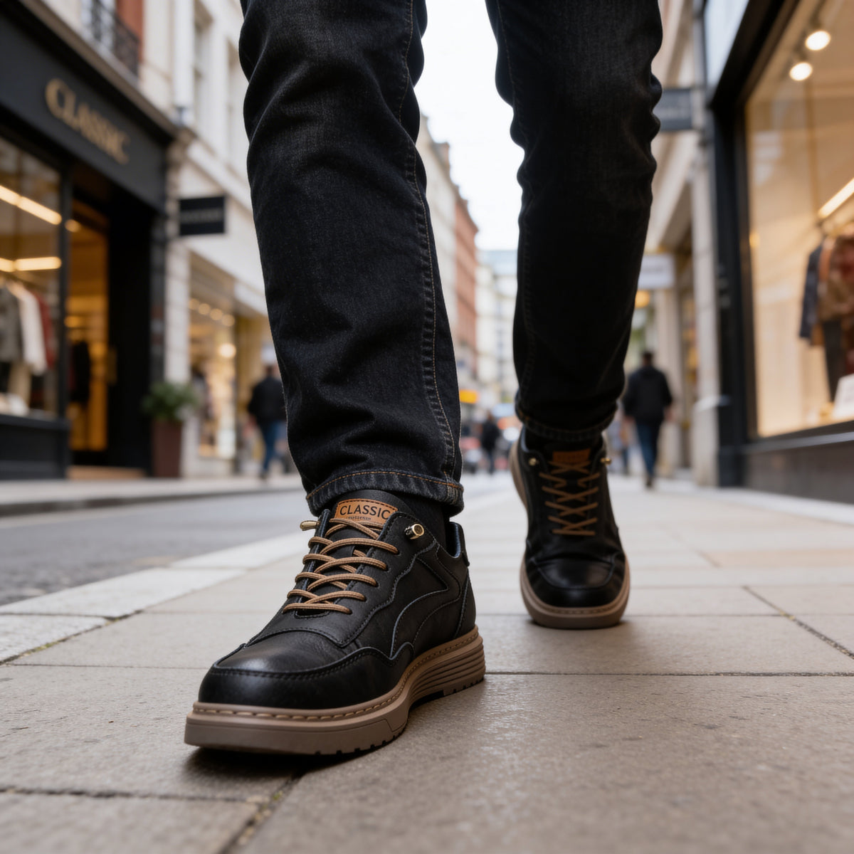Clint | Men Leather Sneakers With Lined Interior Padded Heel Cushioned Insole And Sturdy Outsole For Daily Wear