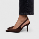Bella | Women Pointed Toe Slingback Stiletto Heels With Leopard Print For Office Wear And Evening Occasions