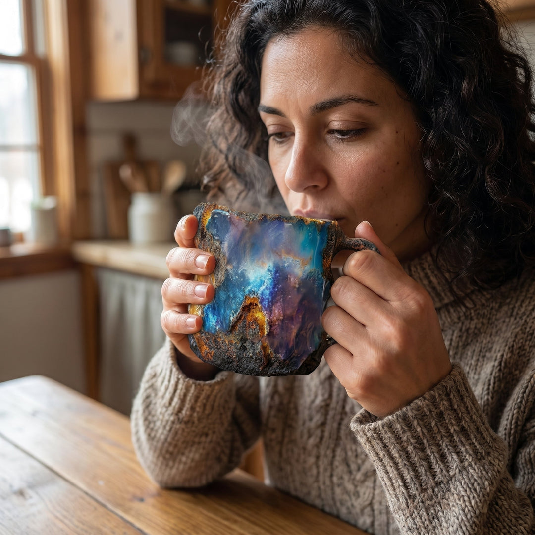 Insulated Coffee Mug with Geode Finish