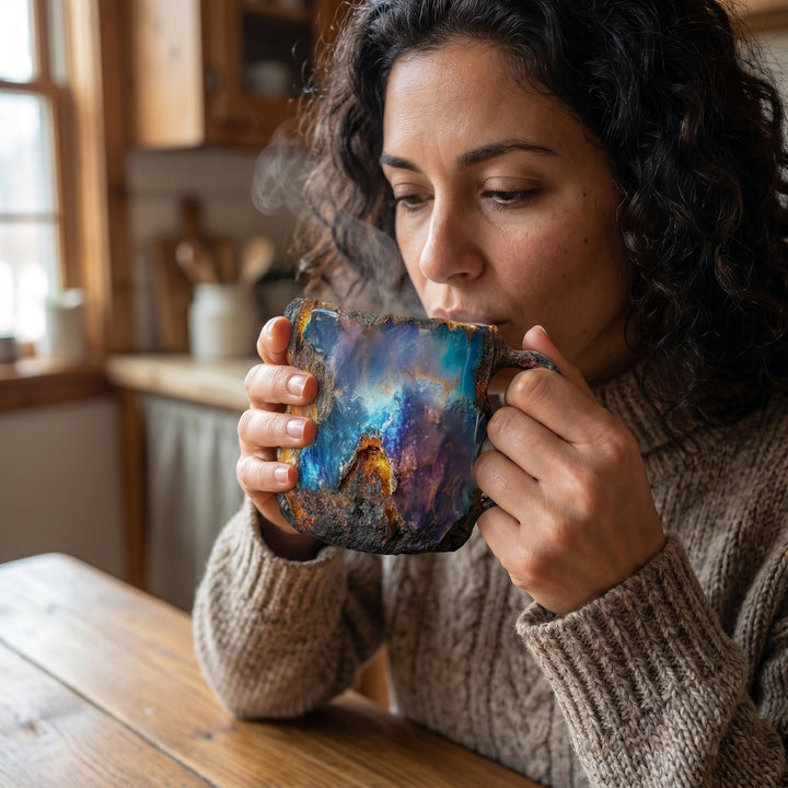 Insulated Coffee Mug with Geode Finish