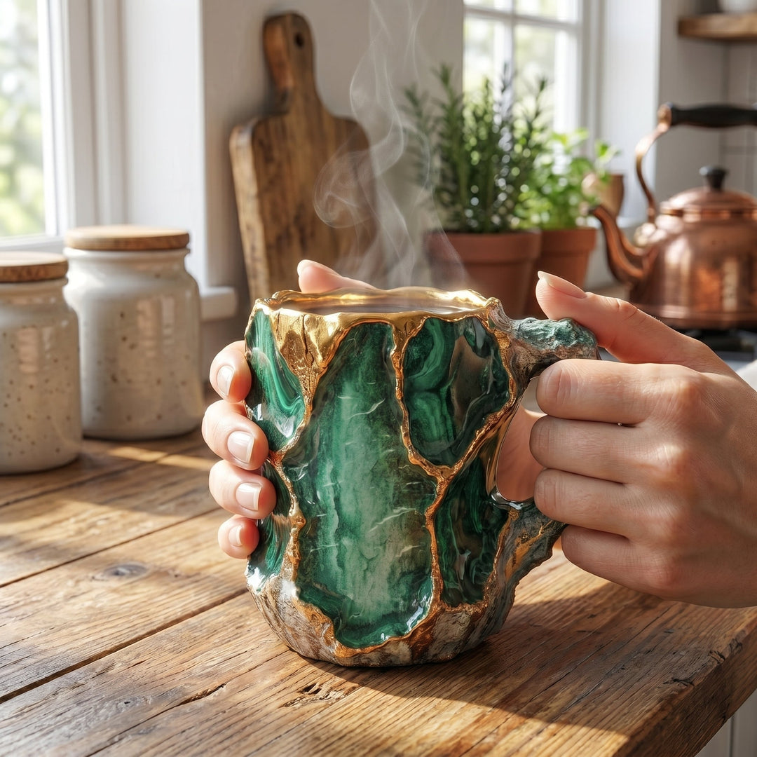 Insulated Coffee Mug with Geode Finish
