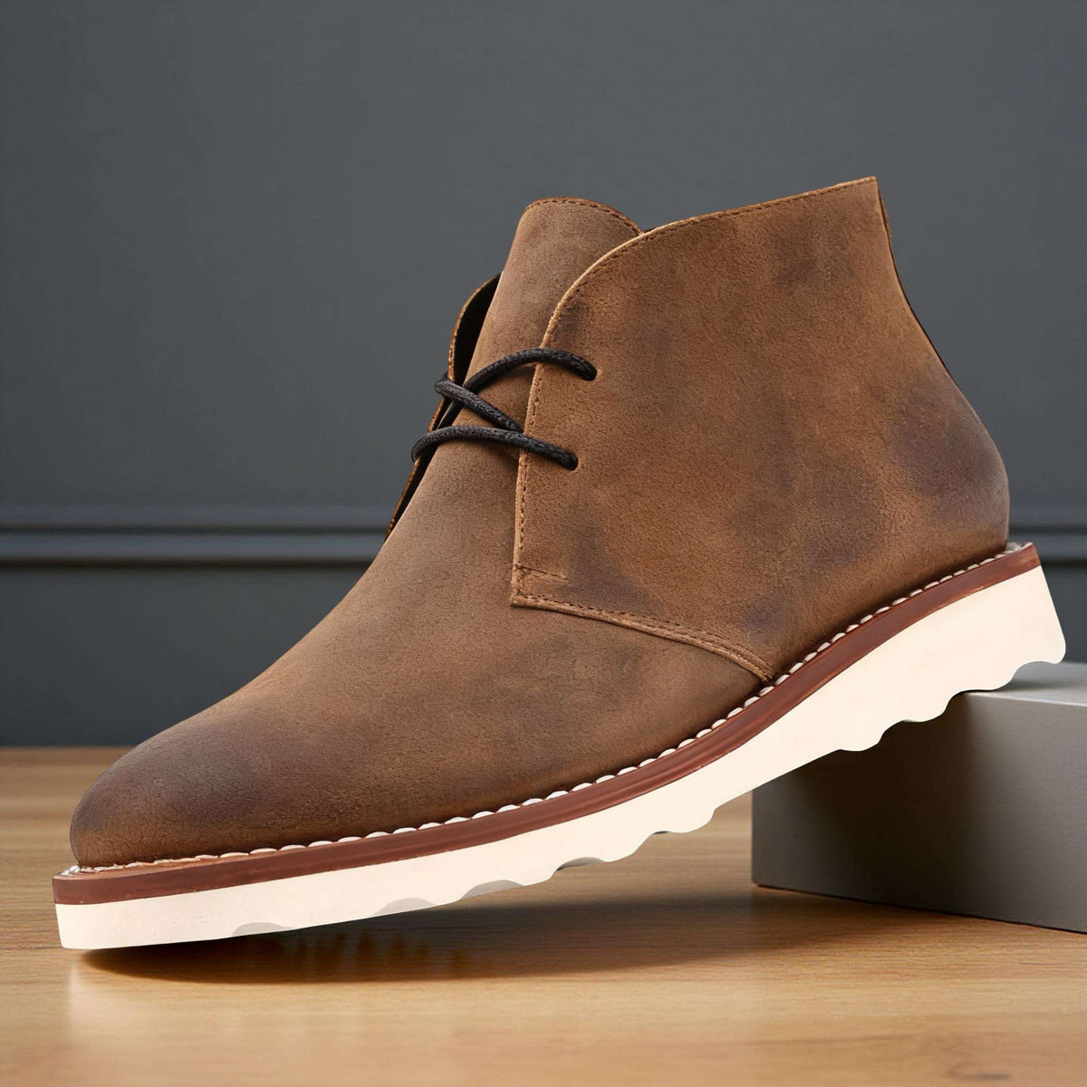 Waylon | Men Chukka Boots With Sturdy Welt Shock Absorbing Sole Cushioned Footbed And Hand Stitched Detailing