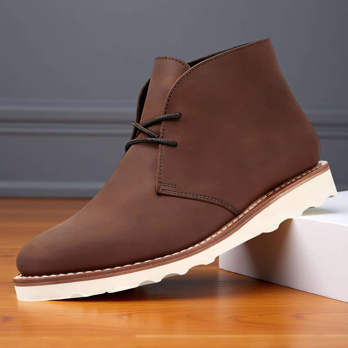 Waylon | Men Chukka Boots With Sturdy Welt Shock Absorbing Sole Cushioned Footbed And Hand Stitched Detailing